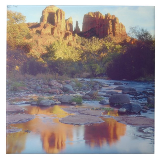 USA, Arizona, Sedona. Reflekterande katedral Sten Kakelplatta (Framsidan)