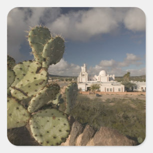 USA, Arizona, Tucson: Mission San Xavier del Bac 2 Fyrkantigt Klistermärke