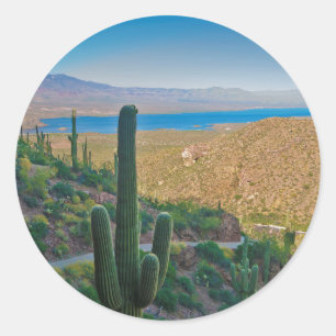 USA, Arizona. Utsikt från ingången till Tonto Runt Klistermärke