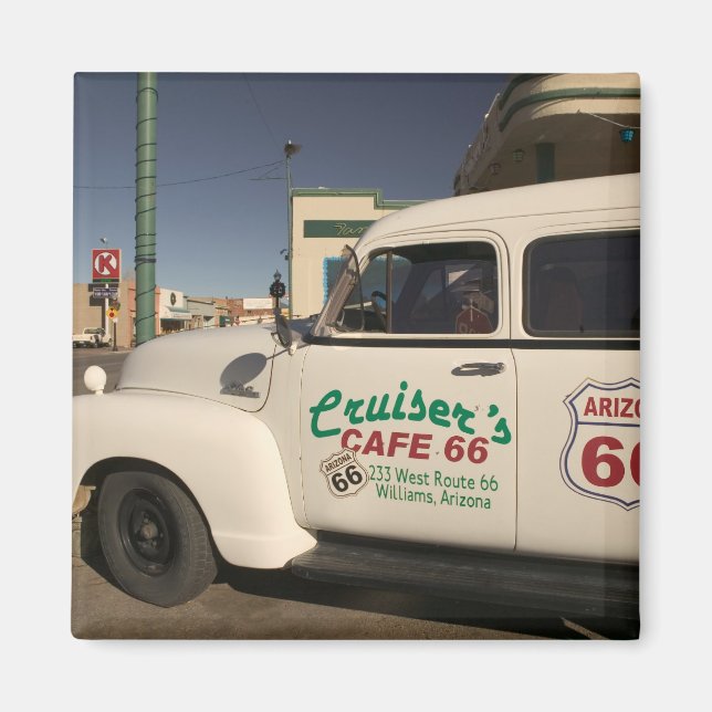 USA, Arizona, Williams: Cruisers Cafe 66 gammal Magnet (Framsidan)
