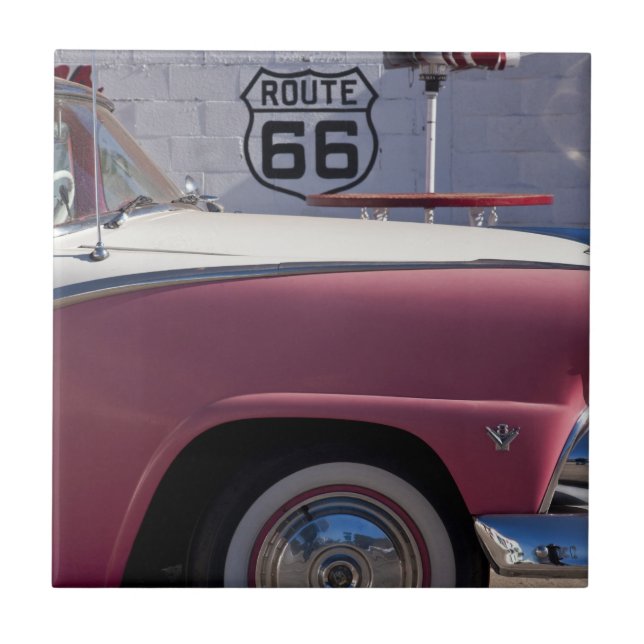 USA, Arizona, Williams. Rt. 66 Stad, 1950-talet Kakelplatta (Framsidan)