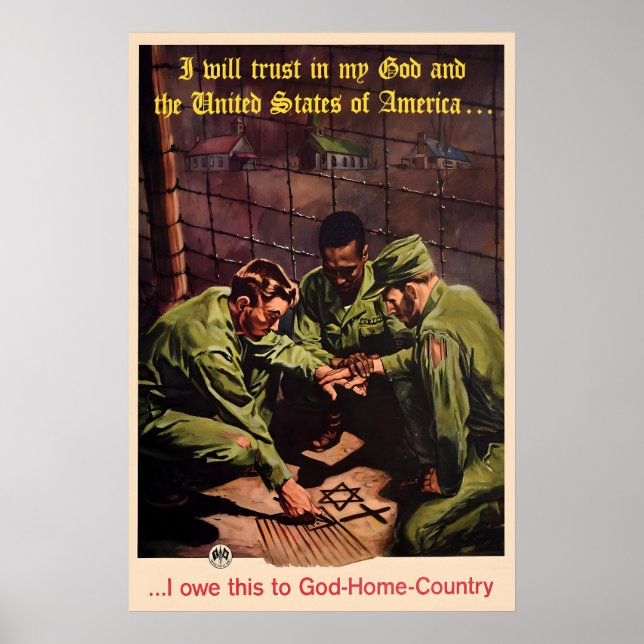 USA Armé WWII propagandaposter religiös Poster (Framsidan)