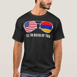 USA Armenia Flagga Sunglass Armeniska amerikaner T Shirt