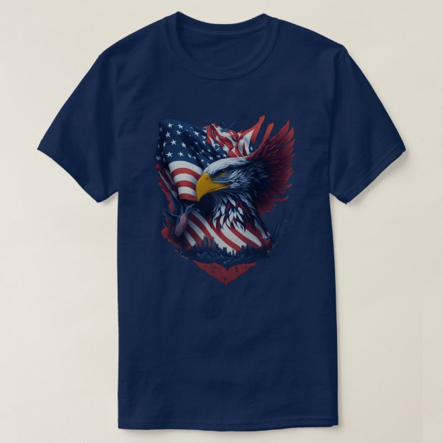 USA Art Eagle Rött vitt blått Freedom Patriotism T Shirt (Design framsida)
