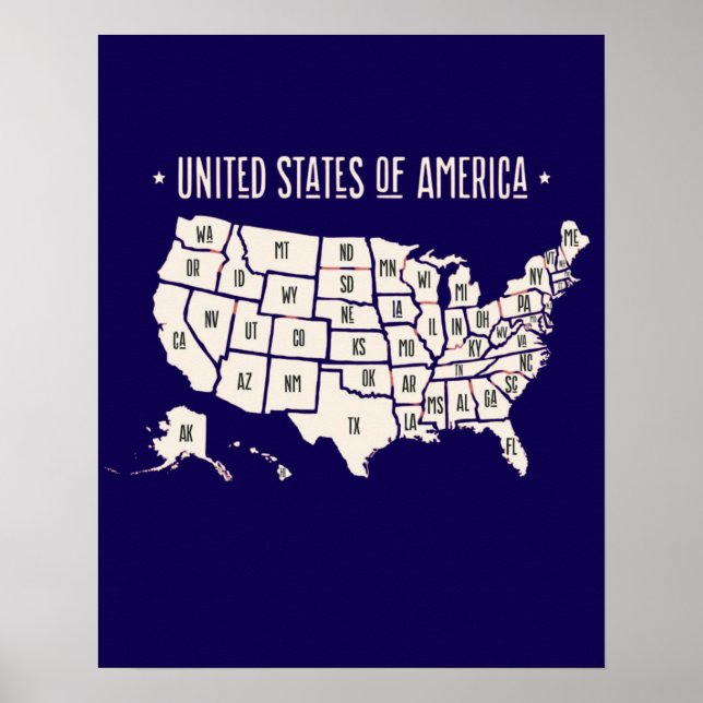 USA Art Wall Poster (Framsidan)