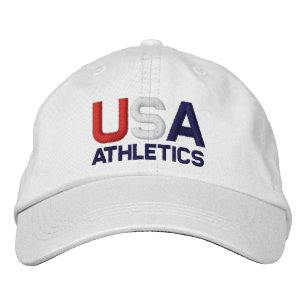 USA Athletics Olympics Embroiderade White Hat Broderad Keps