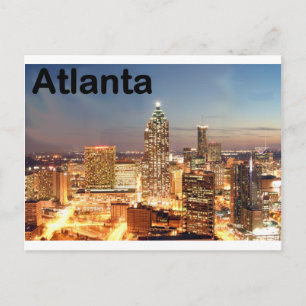 USA atlanta Downtown på natten (St.K) Vykort