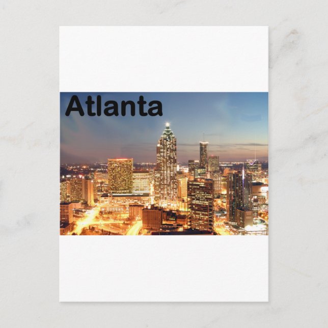 USA atlanta Downtown på natten (St.K) Vykort (Framsida)