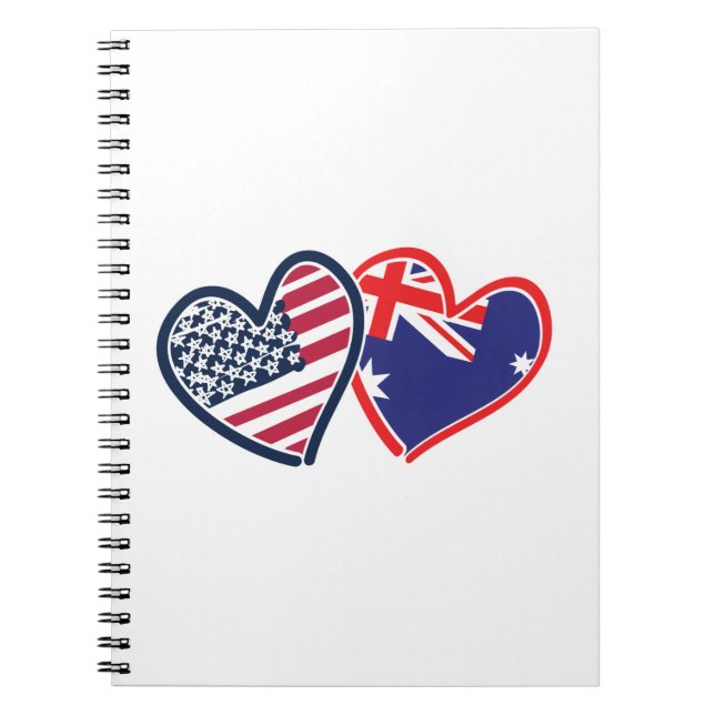 USA—Austrailia-Kärlek Anteckningsbok (Framsidan)