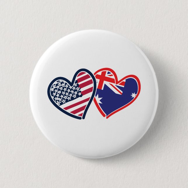 USA—Austrailia-Kärlek Knapp (Framsida)