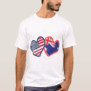 USA—Austrailia-Kärlek T Shirt
