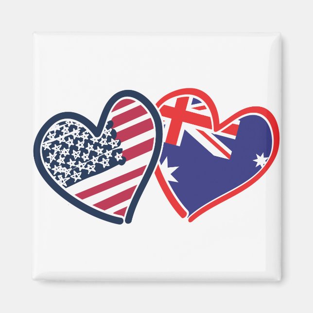 USA Australien Kärlek Magnet (Framsidan)