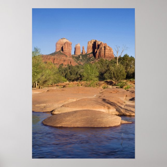 USA, AZ, Cathedral Rocks vid Red Rock Crossing Poster (Framsidan)