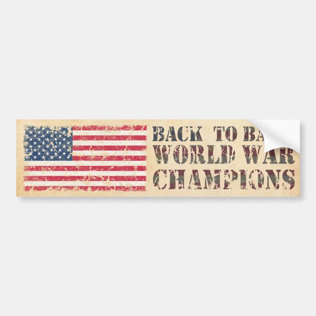 USA, Back to Back världsmästare i krig Bildekal (Framsidan)