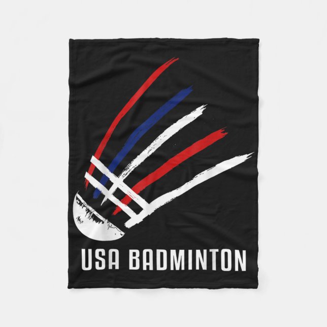 Usa Badminton Shuttle Röd Vit Blå  Fleecefilt (Framsidan)