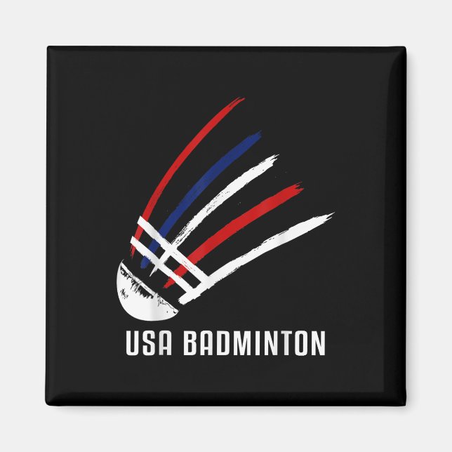 Usa Badminton Shuttle Röd Vit Blå  Magnet (Framsidan)