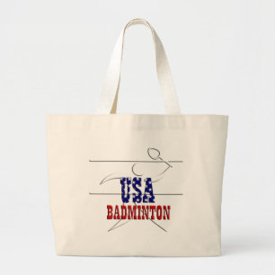 USA Badminton Sports Jumbo Tote Bag Tygkasse