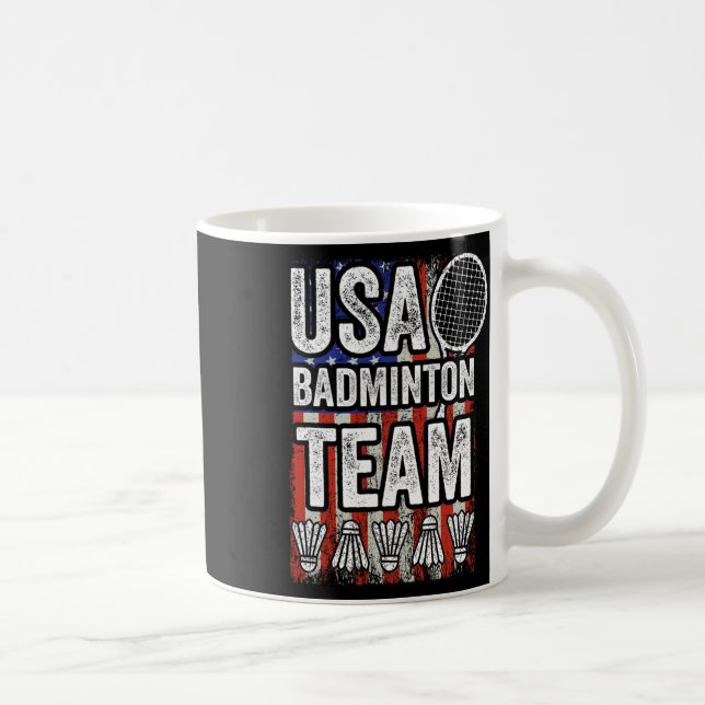 Usa Badminton Team American Flagga Funny Badminton Kaffemugg (Höger)