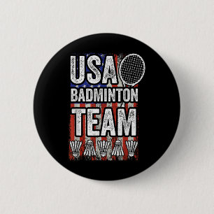 USA Badmintonlag Amerikansk flagga Rolig badminton Knapp