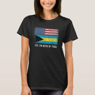 Usa Bahamas Bahamian American Flagga Dual Citizen T Shirt