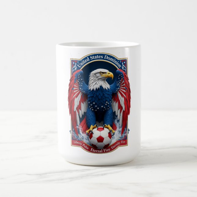 USA Bald Eagle Emblem American Flag Soccer Gift Kaffemugg (Center)