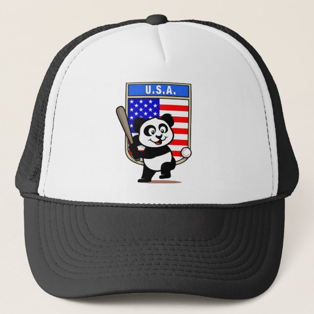 USA Baseball Panda Truckerkeps (Framsida)