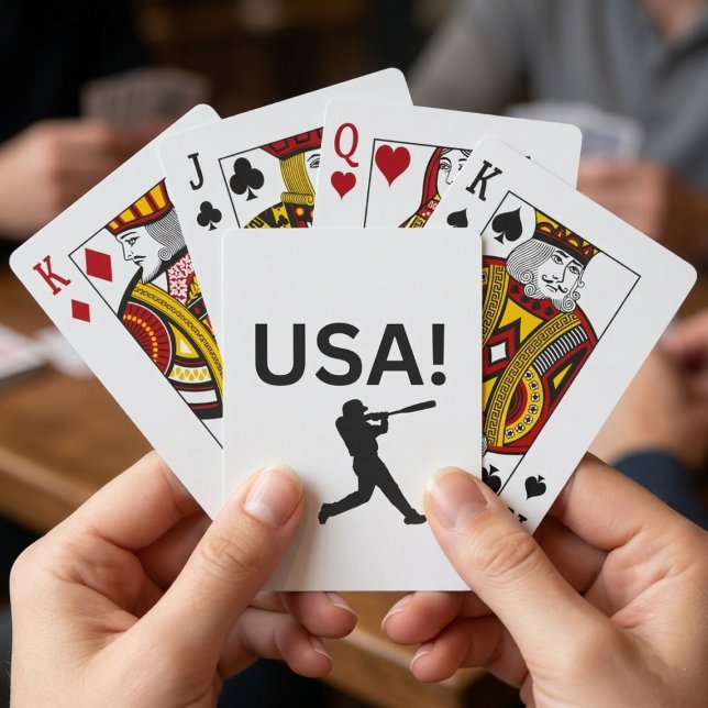 USA baseballspelare som använder punkt som boll Casinokort (Skapare uppladdad)