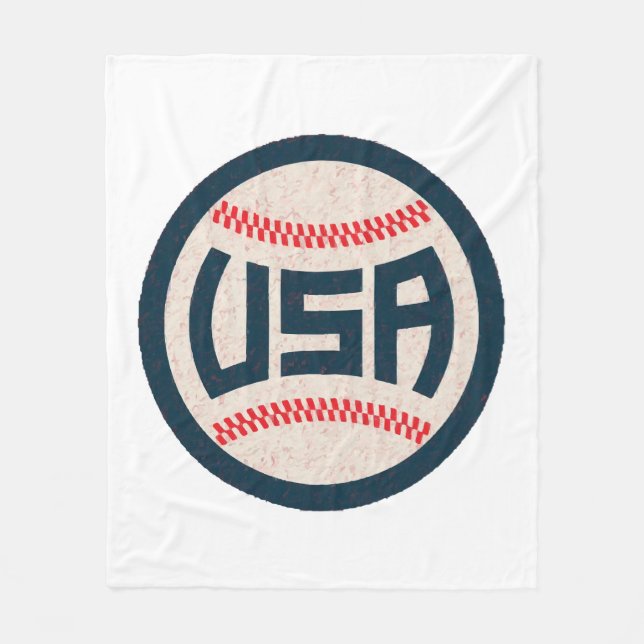 USA Basebollag Fleecefilt (Framsidan)