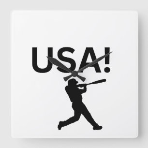 USA basebollspelare som använder punkt som boll Fyrkantig Klocka