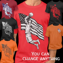 USA Basketboll Slam Dunk Amerikansk Flagga Skiss K