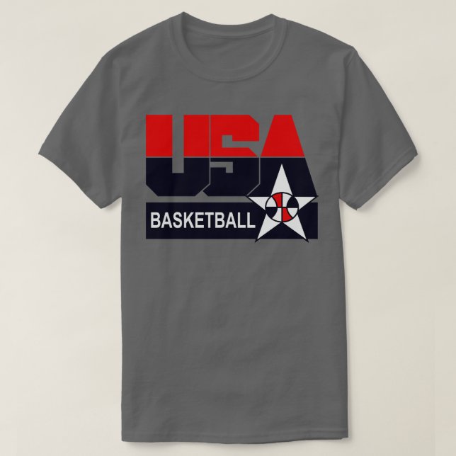 USA Bball Basketball Hat T Shirt (Design framsida)