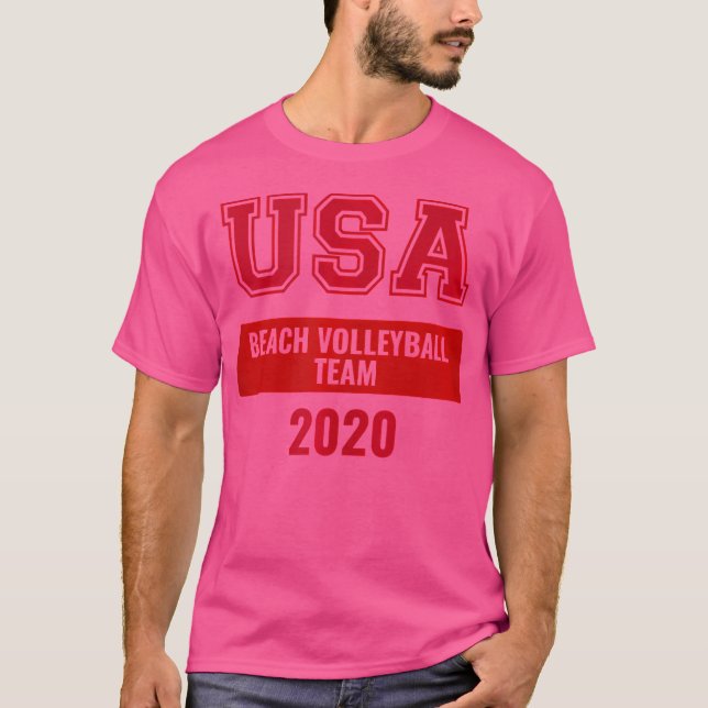 Usa Beach Volleyball Team 2020 Us Beach Volleyball T Shirt (Framsida)
