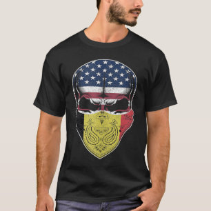 USA Belgien Roots belgisk amerikansk Flagga Skull T Shirt
