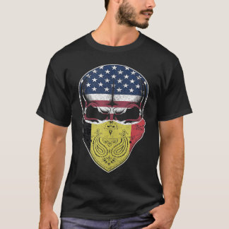 USA Belgien Roots belgisk amerikansk Flagga Skull T Shirt