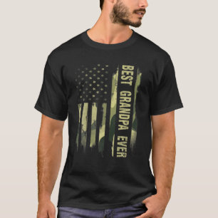 USA Best Grandpa All American Flagga Camo Far T Shirt