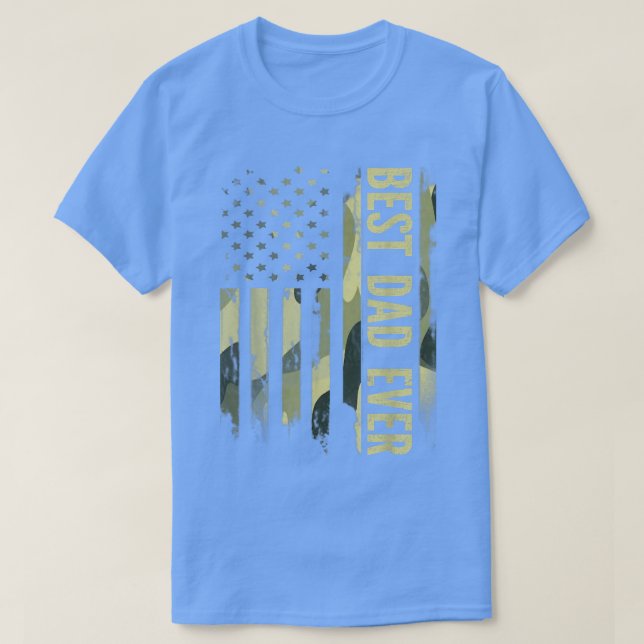 USA Best Pappa någonsin American Flagga Camo Fars  T Shirt (Design framsida)