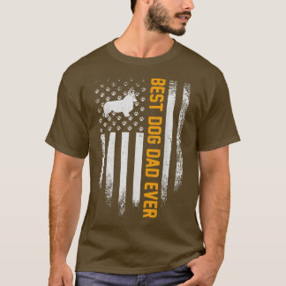 USA Best Welsh Corgi Hund Pappa All American Flagg T Shirt