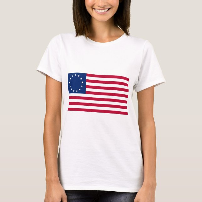 USA Betsy Ross flagga Tee Shirt (Framsida)