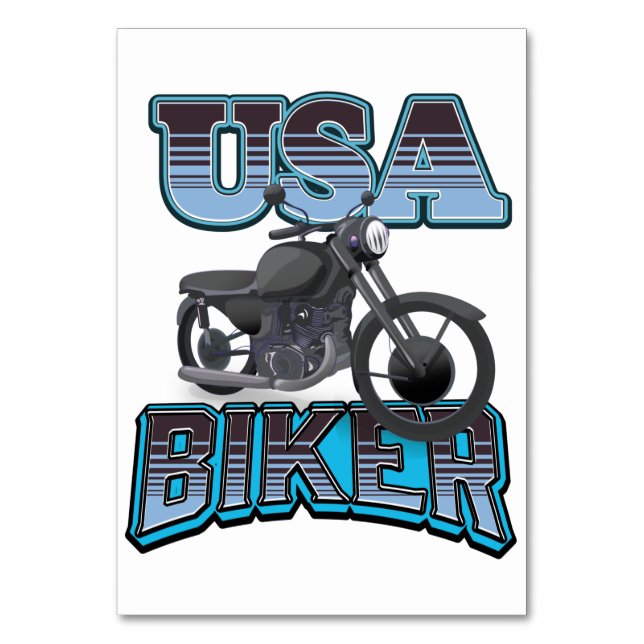 USA BIKER LOGOTYP BORDSNUMMER (Framsidan)
