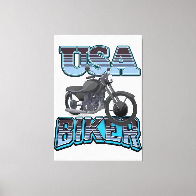 USA BIKER LOGOTYP CANVASTRYCK (Framsida)
