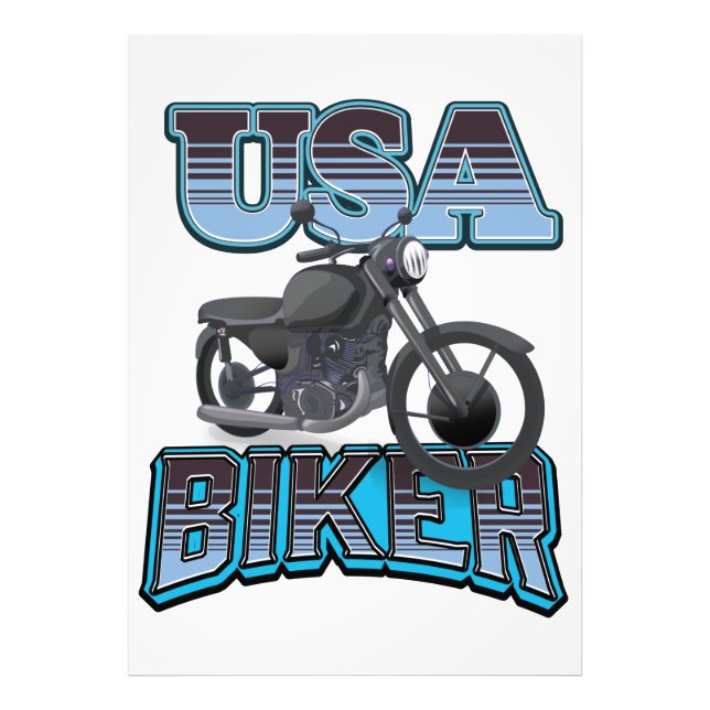 USA BIKER LOGOTYP FOTOTRYCK (Framsidan)