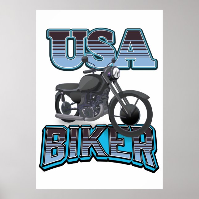 USA BIKER LOGOTYP POSTER (Framsidan)