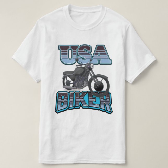 USA BIKER LOGOTYP T SHIRT (Design framsida)