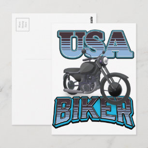 USA BIKER LOGOTYP VYKORT