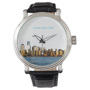 USA-bild för Black Vintage Leather Watch Armbandsur