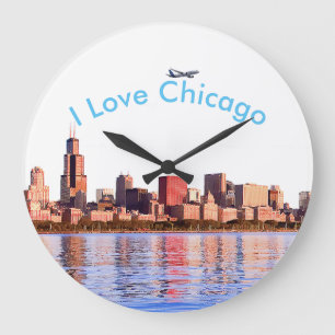 USA-bild för Round Large Wall Clock Stor Klocka