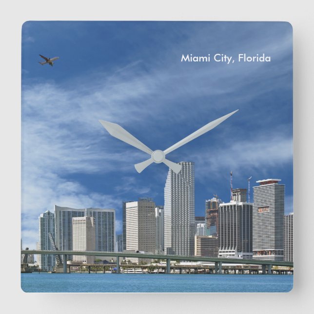 USA Bild för Square Wall-klocka Fyrkantig Klocka (Framsida)