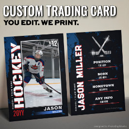 USA Blue Red Hockey Trading Card Hockey Gifts