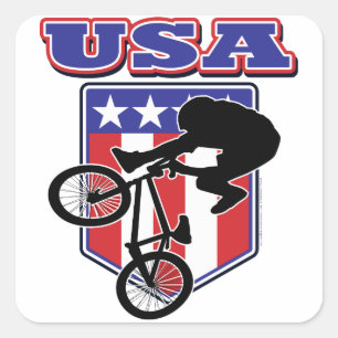 USA BMX-Biker Fyrkantigt Klistermärke