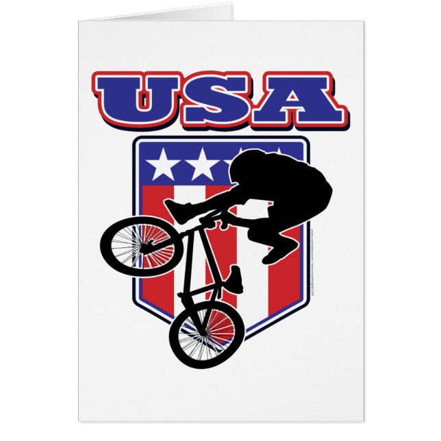 USA BMX-Biker Hälsningskort (Framsidan)